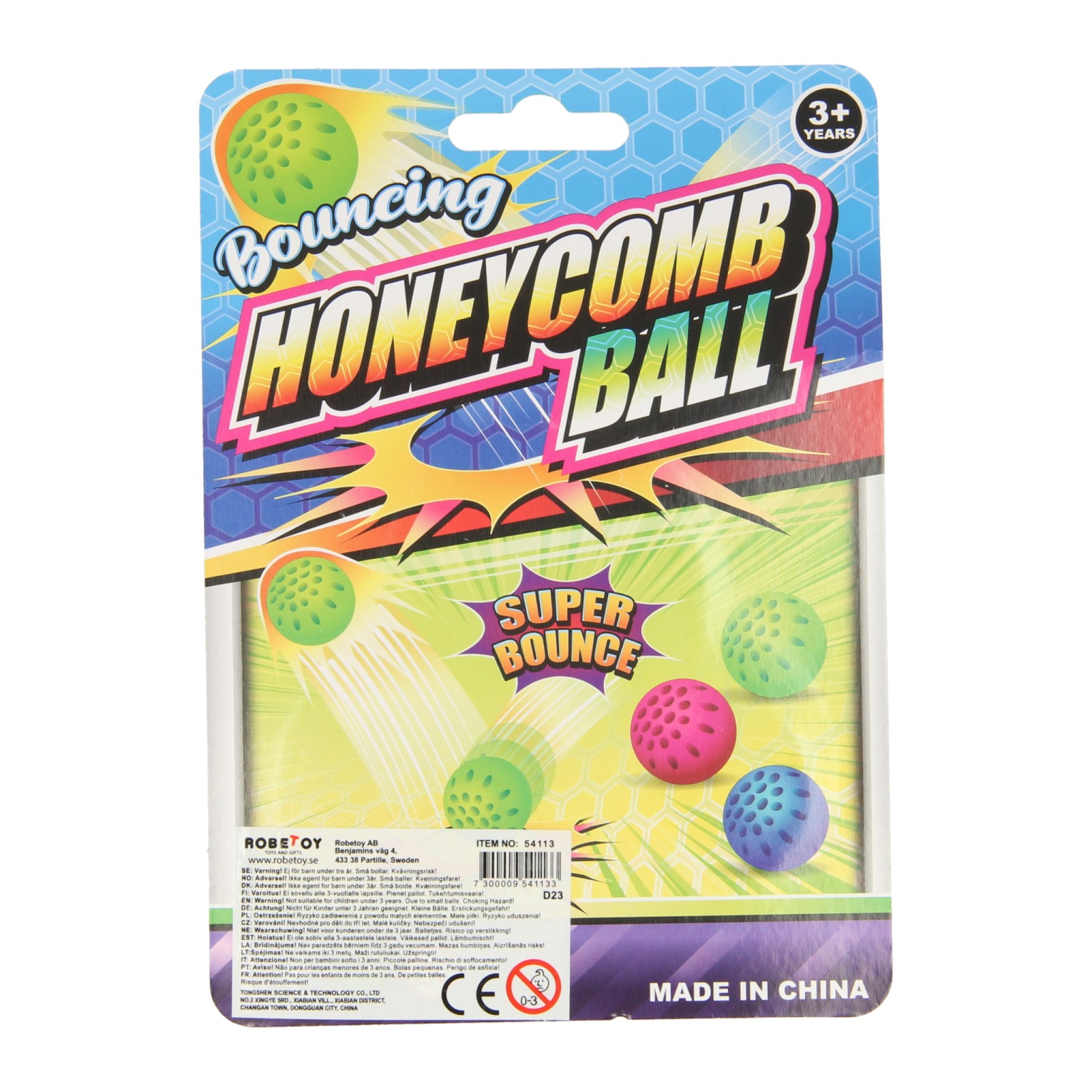 Balle rebondissante Honeycomp, 3 pcs.