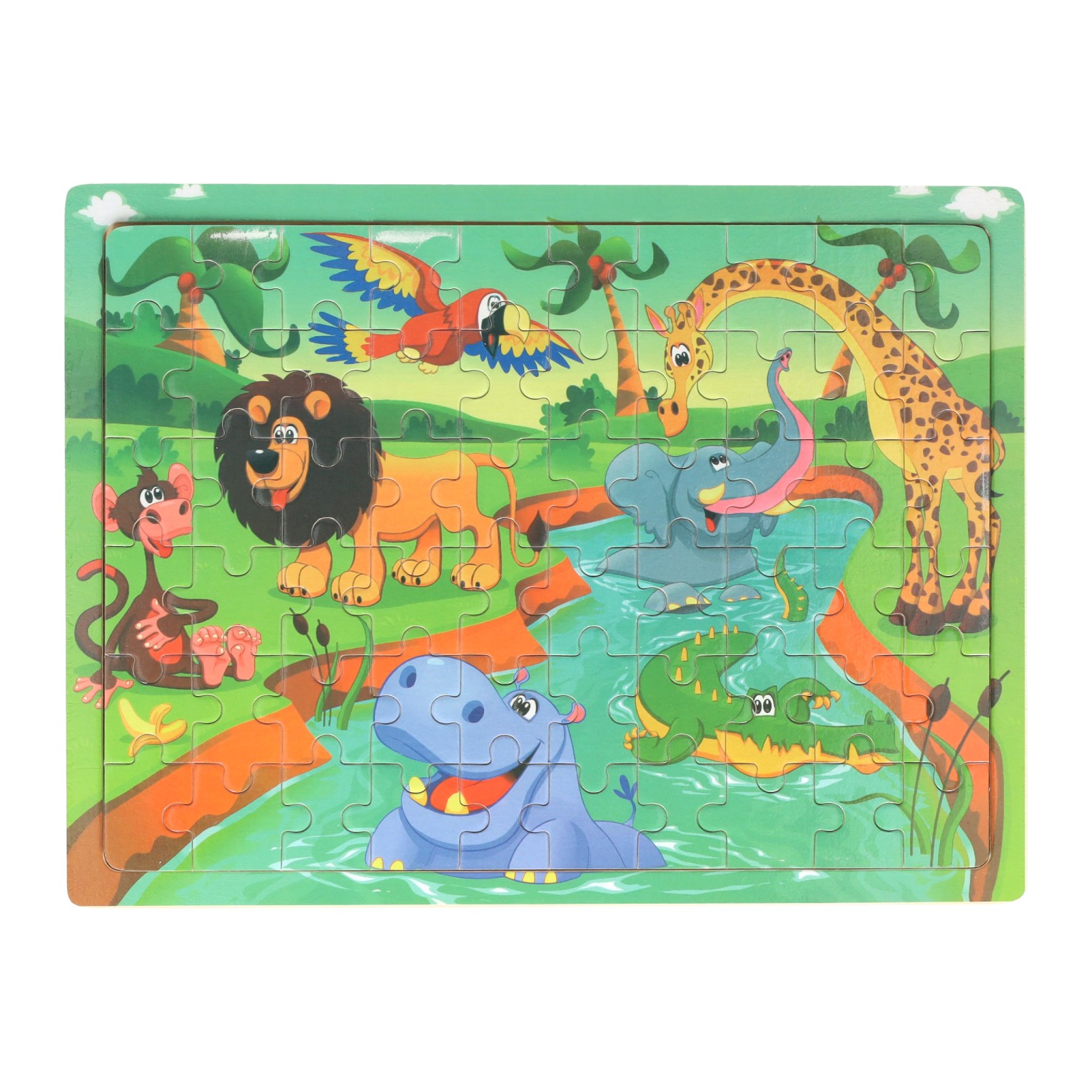 Houten Legpuzzel Wilde Dieren, 60st.