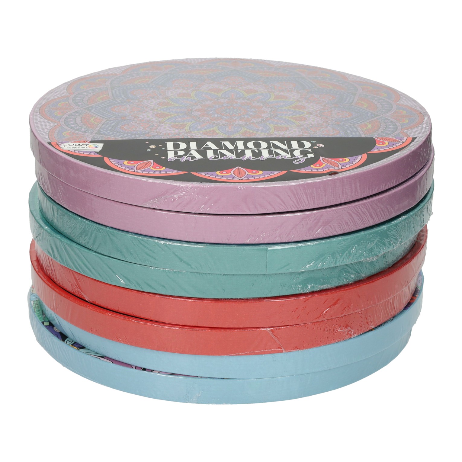 Diamond Painting Rond 30x30cm, set van 8 canvassen