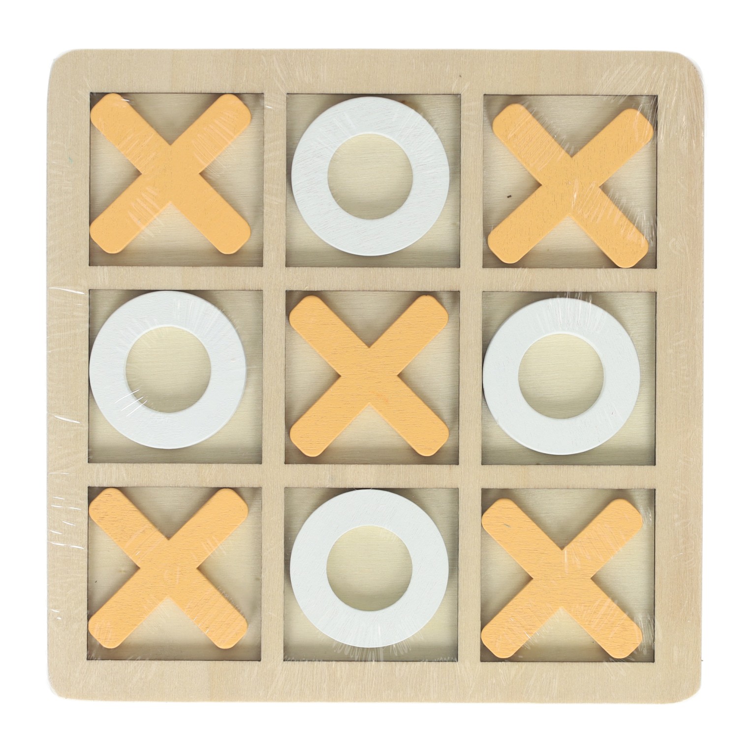 Houten Boter, Kaas en Eieren Spel - 14x14cm