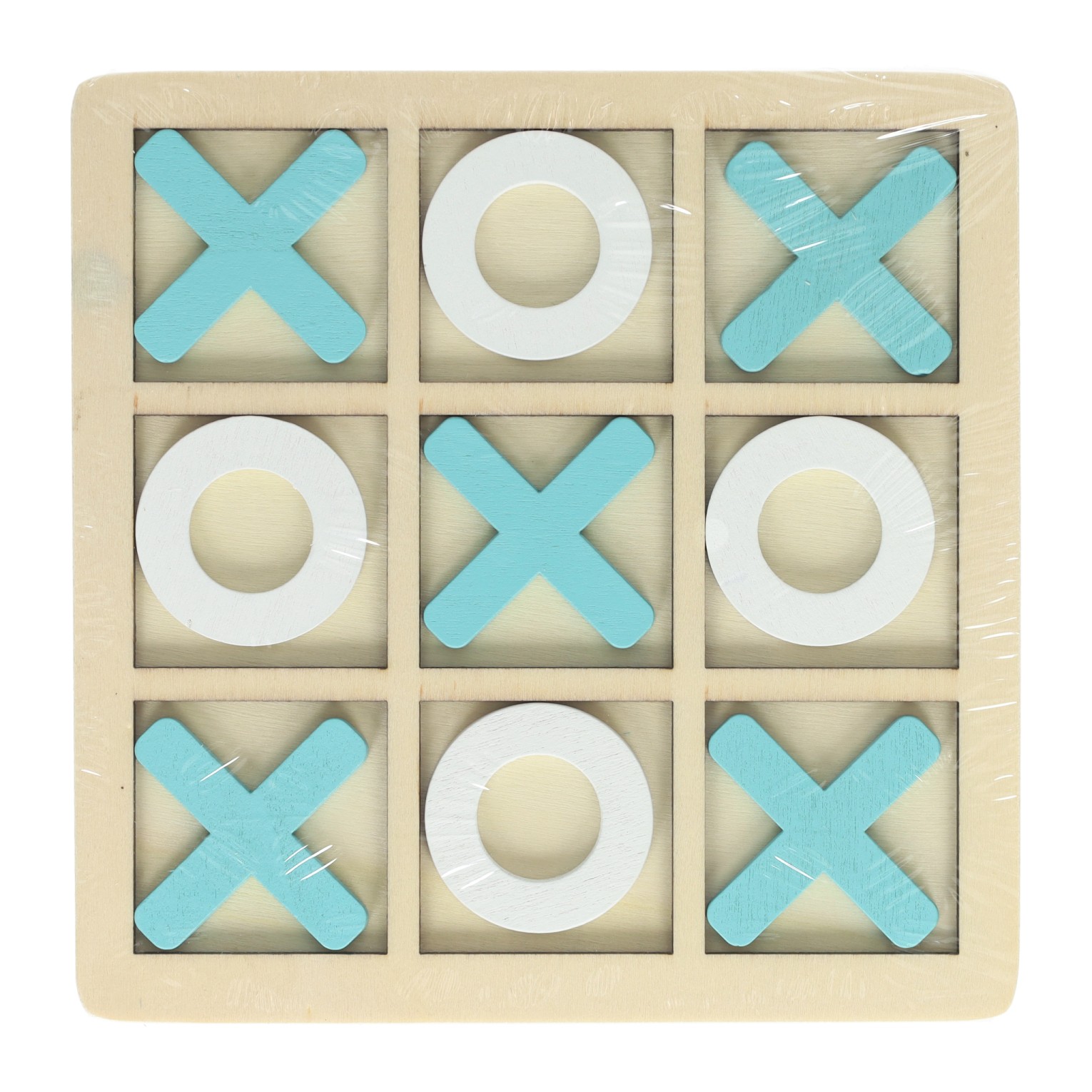 Houten Boter, Kaas en Eieren Spel - 14x14cm