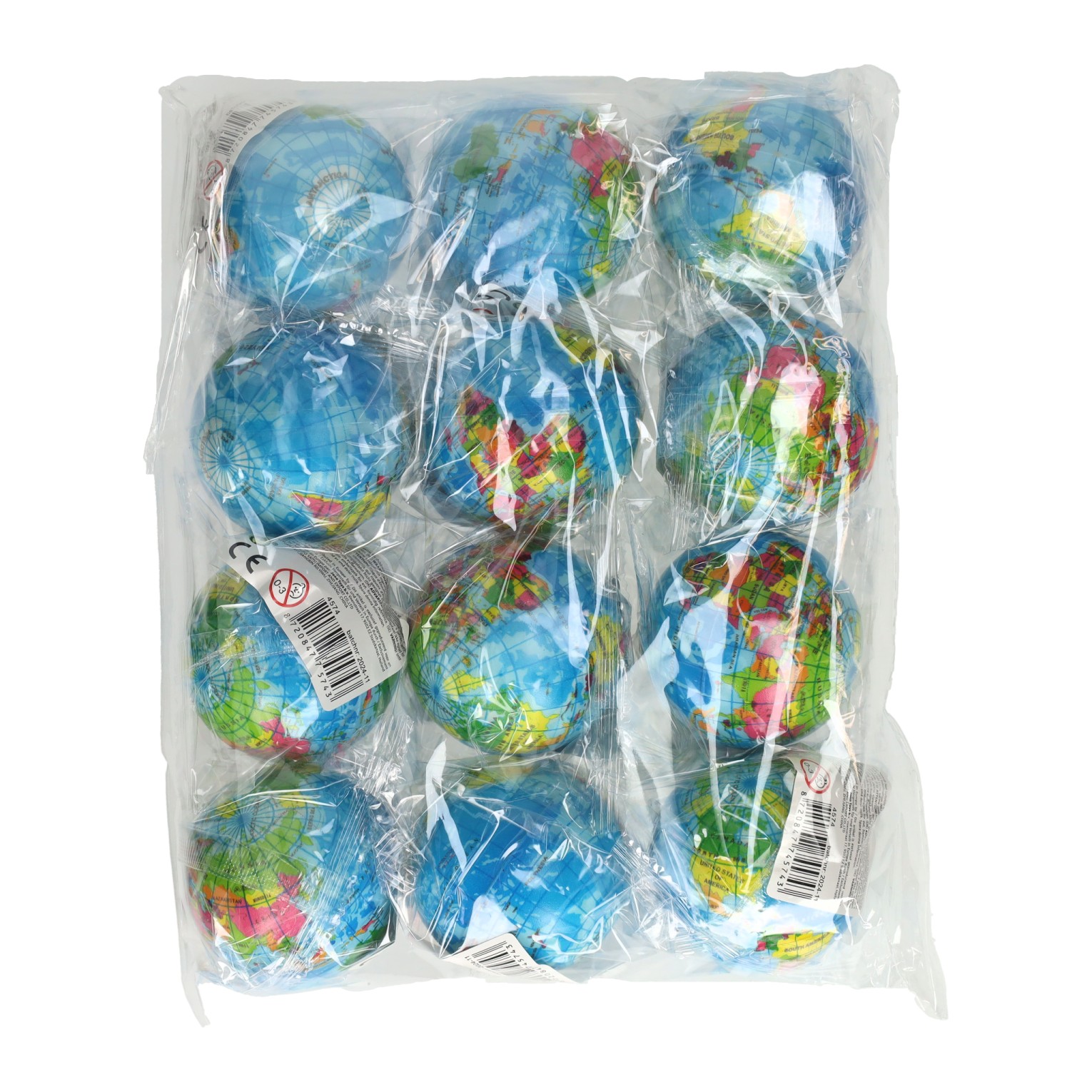 Foam Wereldbollen - 12st.