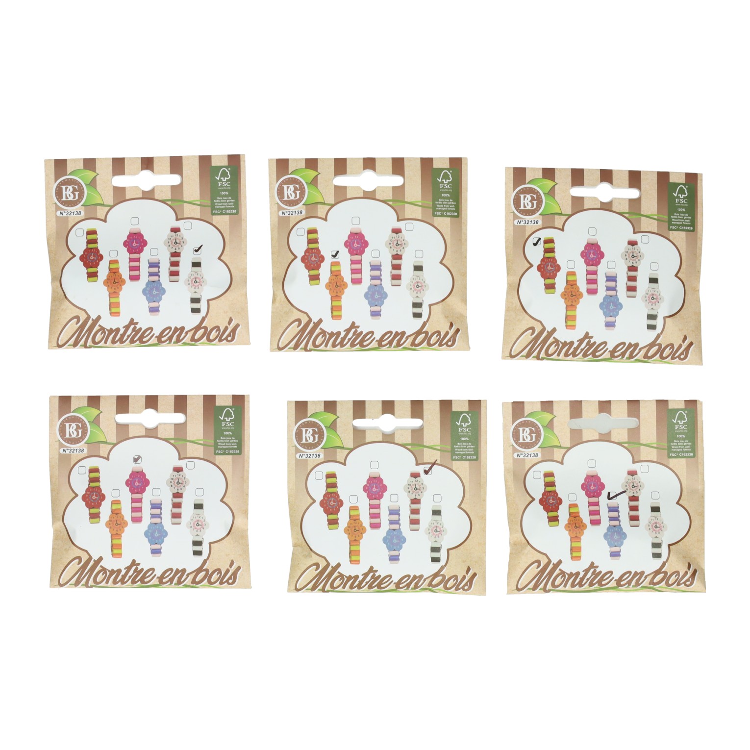 Houten Gekleurde Horloge