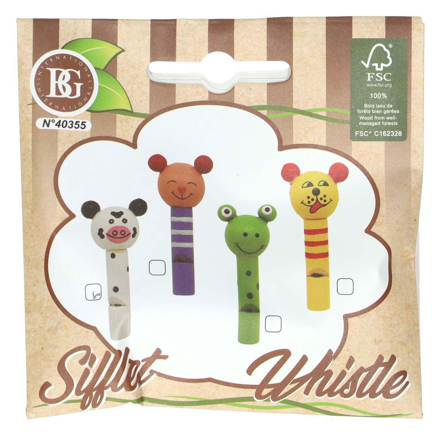 Houten Dieren Fluitje - 7cm