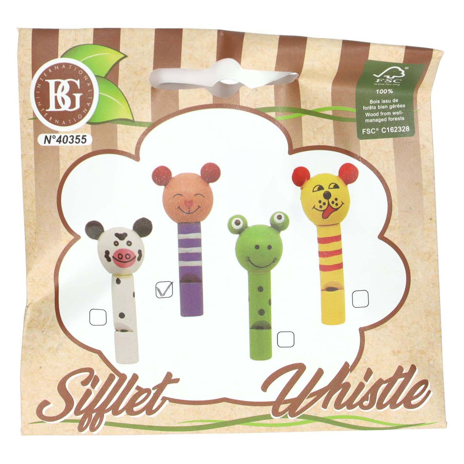 Houten Dieren Fluitje - 7cm