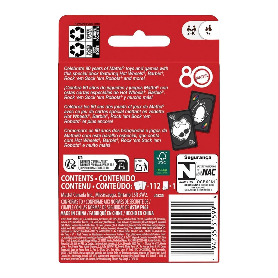 UNO Ruby Red 80th Anniversary