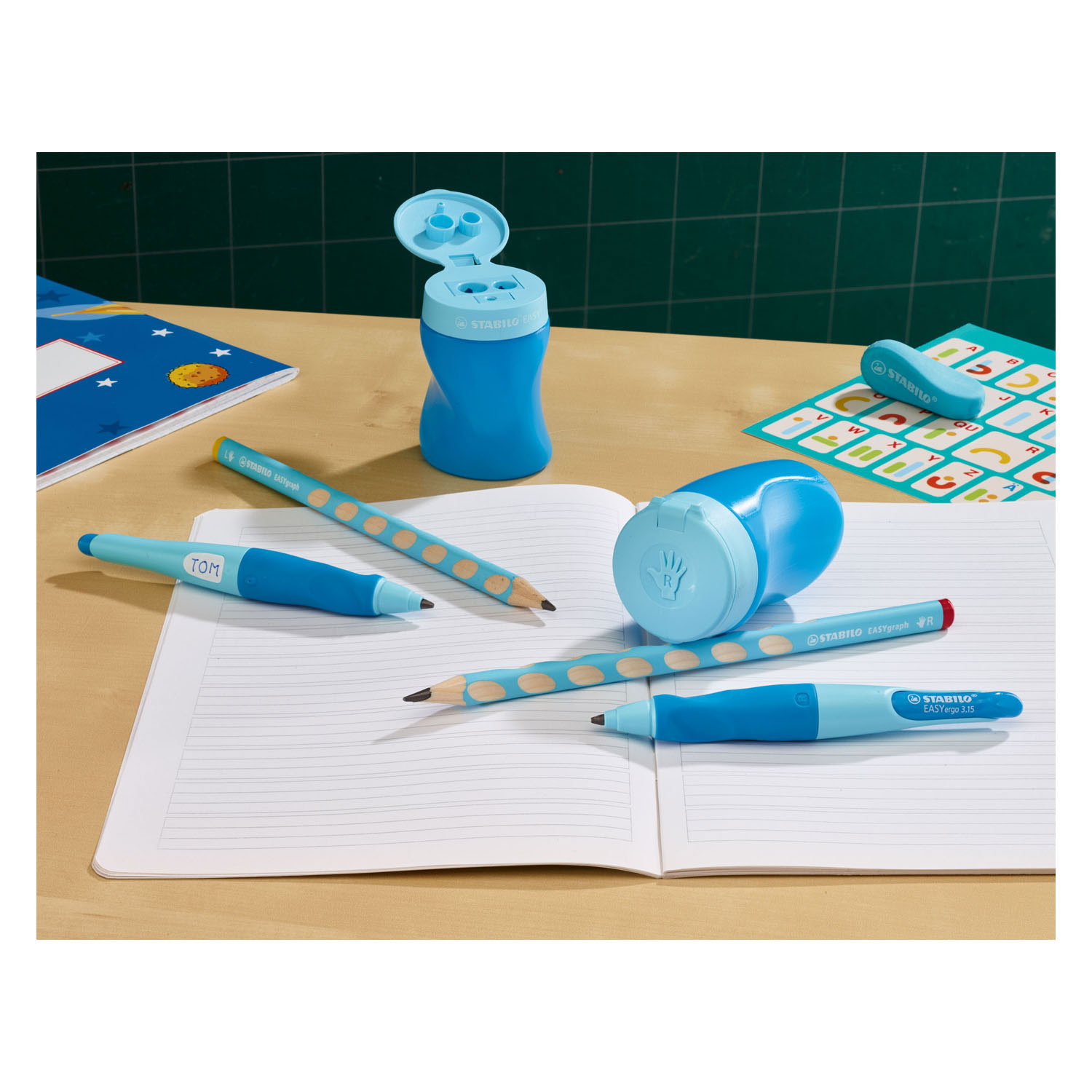 STABILO EASYsharpener - Taille-crayon 3 en 1 - Droite Bleu