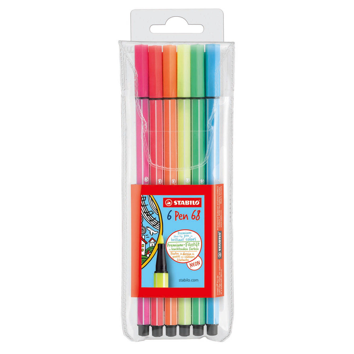 storm portemonnee wonder STABILO Pen 68 - 6 Fluoriserende Kleuren online ... | Lobbes Speelgoed