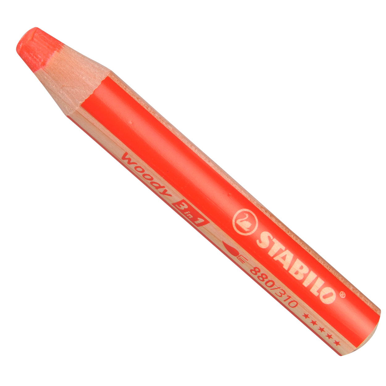 STABILO woody 3 en 1 - Crayon de couleur multi-talents - Rouge