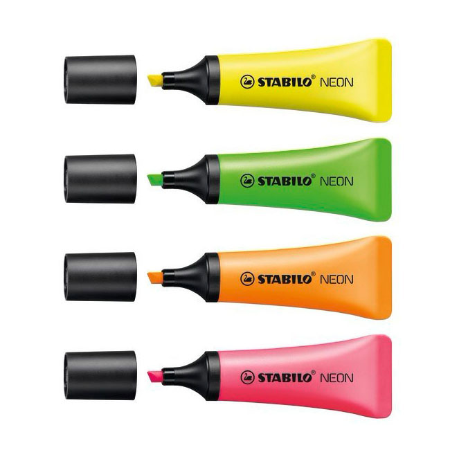 STABILO NEON - Markeerstift - Set Met 4 Stuks