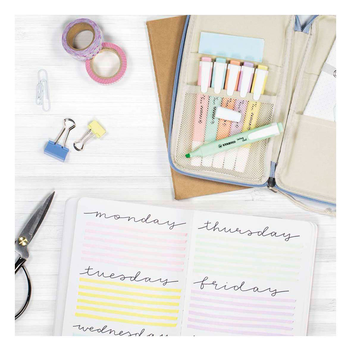 STABILO swing cool Pastel - Markeerstift - Set Met 6 Stuks