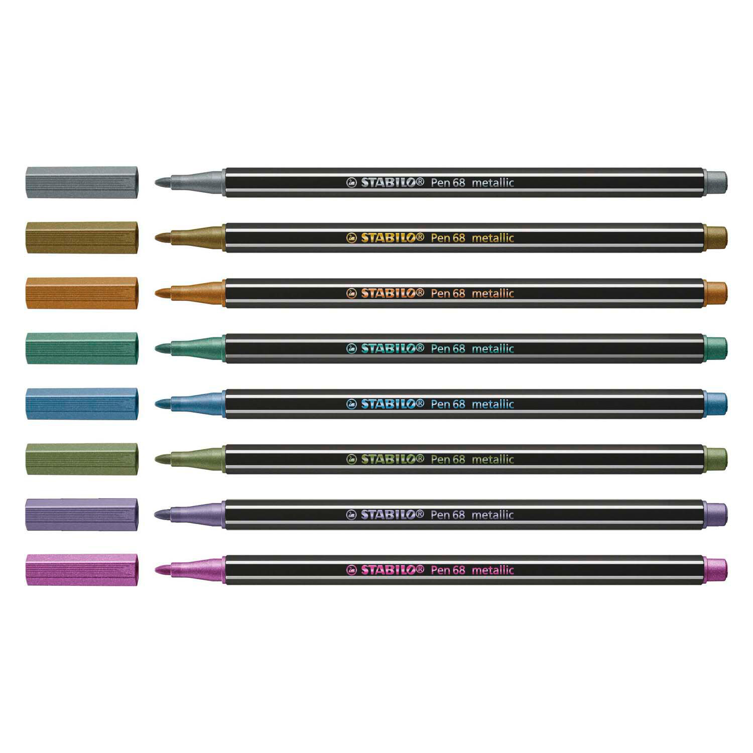 STABILO Pen 68 Metallic - Filzstift - Set mit 8 Stück