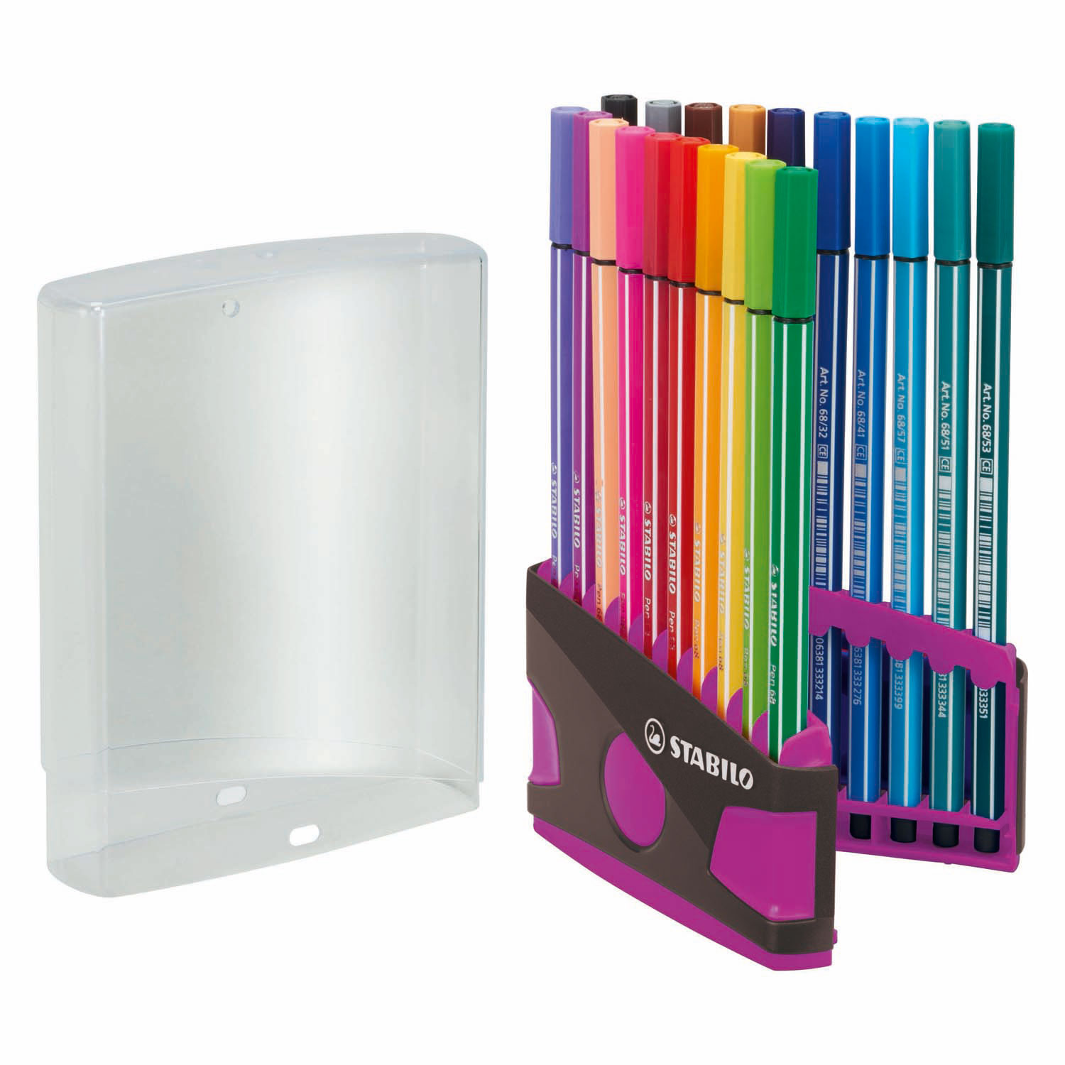 STABILO Pen 68 - Viltstift - ColorParade - Set 20 Stuks- Antraciet/Roze