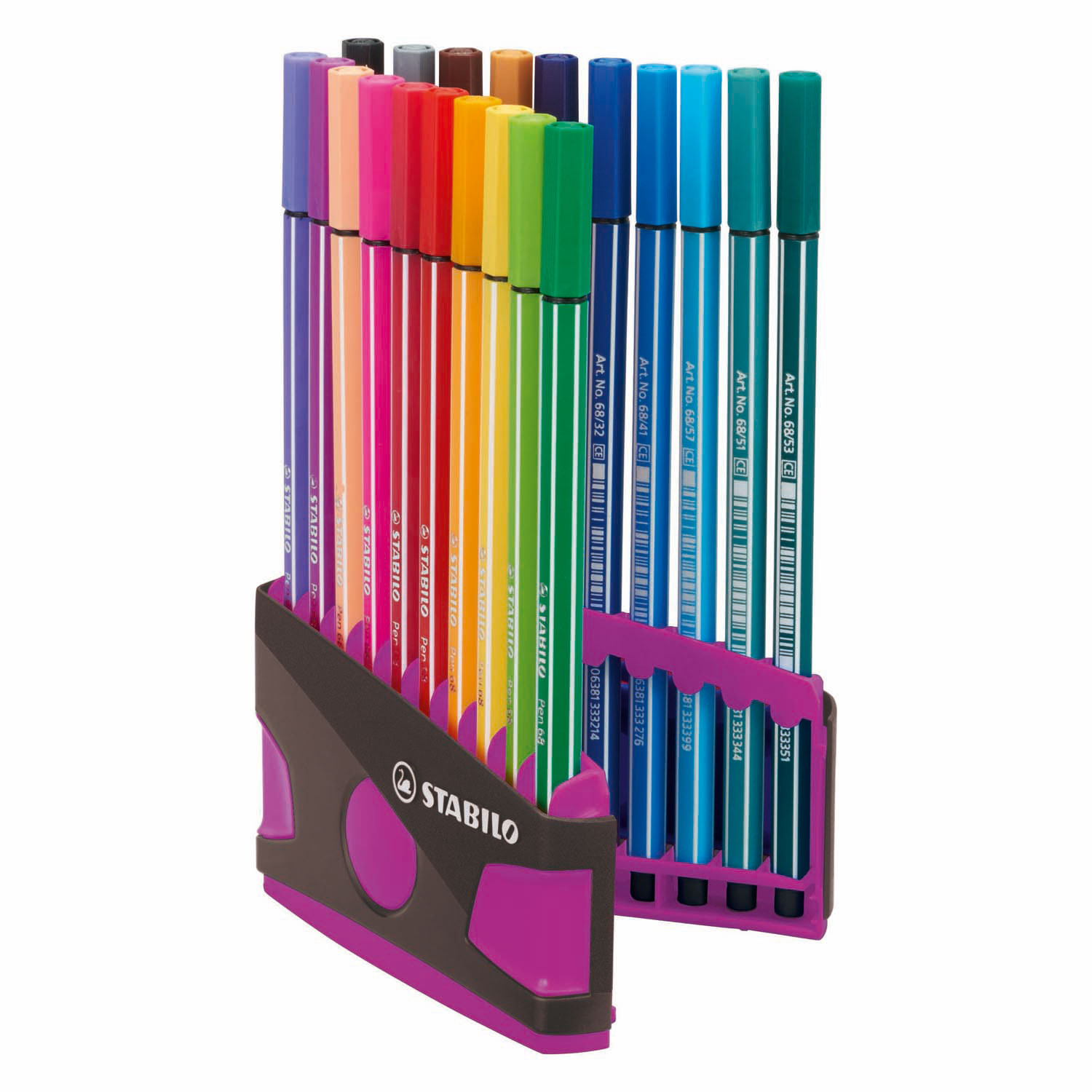 STABILO Pen 68 - Viltstift - ColorParade - Set 20 Stuks- Antraciet/Roze