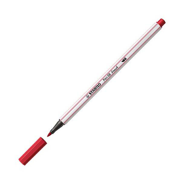 STABILO Pen 68 Brush - Viltstift - Donkerrood (50)