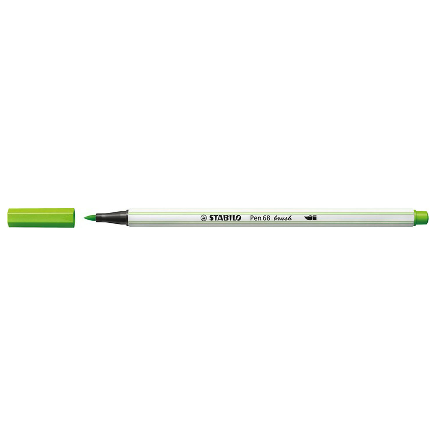 STABILO Pen 68 Brush - Premium Brush Viltstift - Met Flexibele Penseelpunt - Loof Groen - per stuk