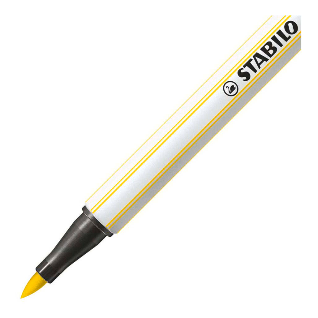 STABILO Pen 68 Brush - Feutre - Jaune Citron (24)