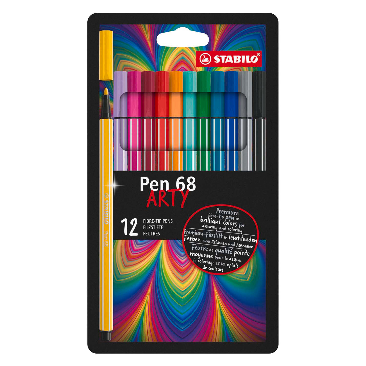 STABILO Pen 68 - Feutre - ARTY - Coffret de 12 sets