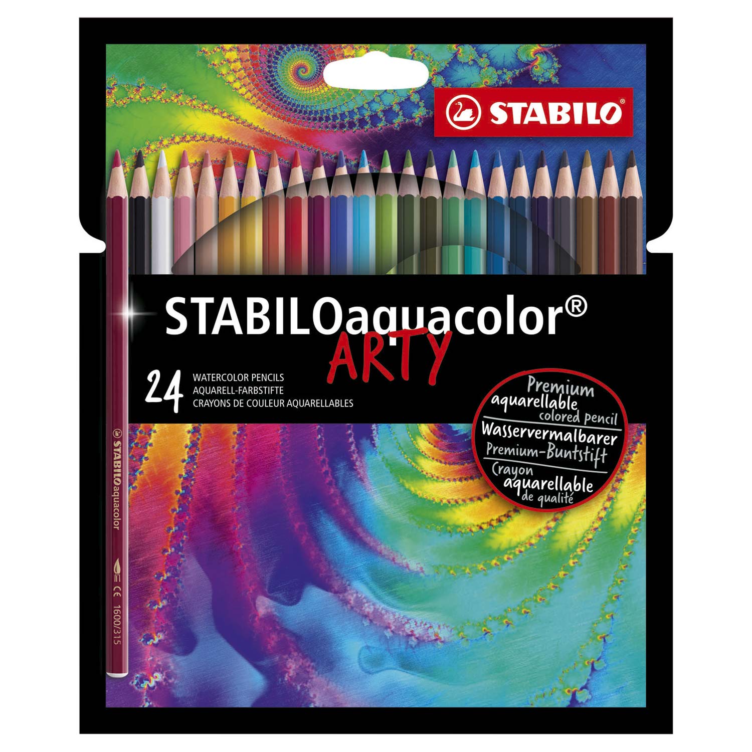 STABILO Aquacolor - Crayons de couleur aquarelle - ARTY - Set 24 Pcs.