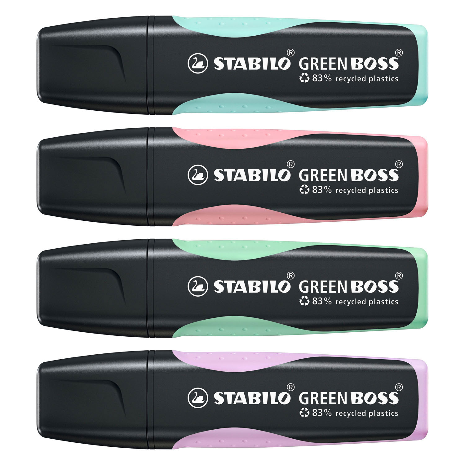 STABILO GREEN BOSS Pastell – Textmarker – Set mit 4 Stück