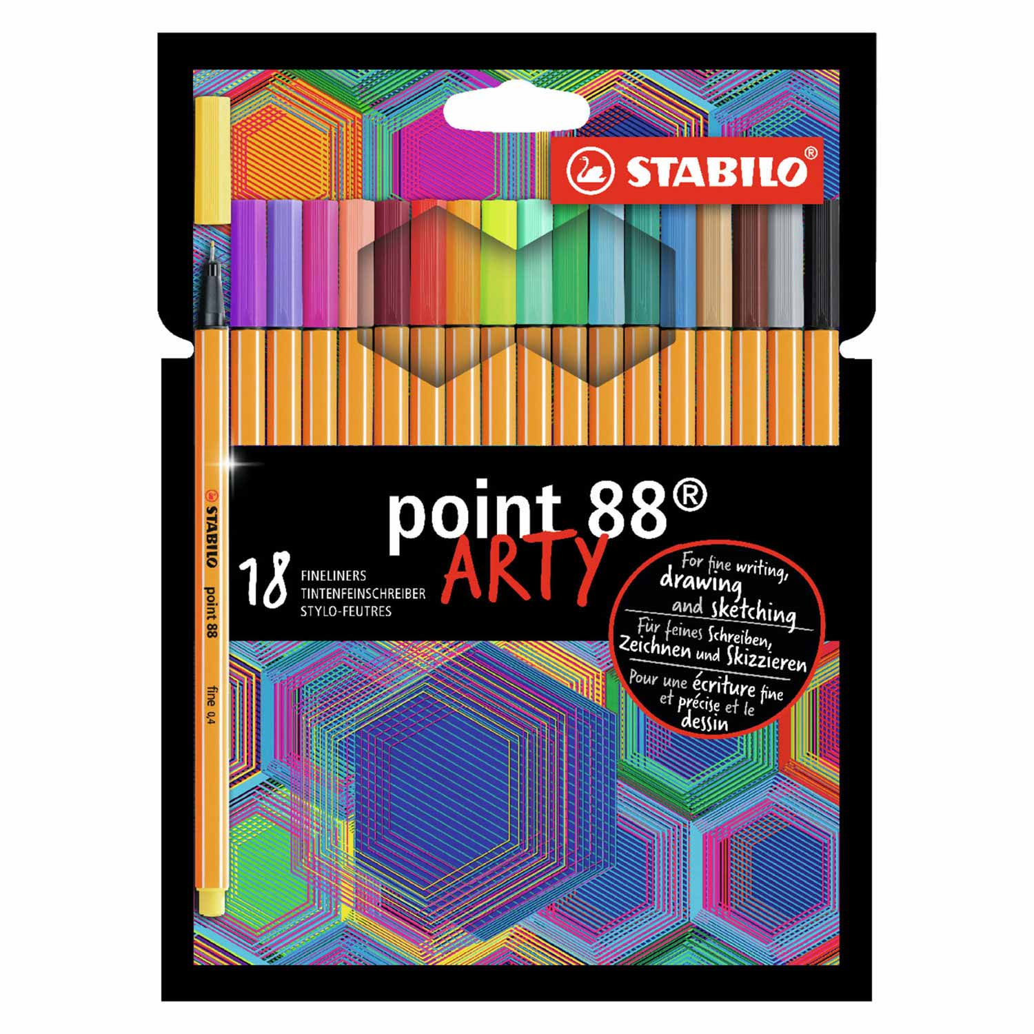 STABILO point 88 - Fineliner - ARTY - Coffret de 18 pièces