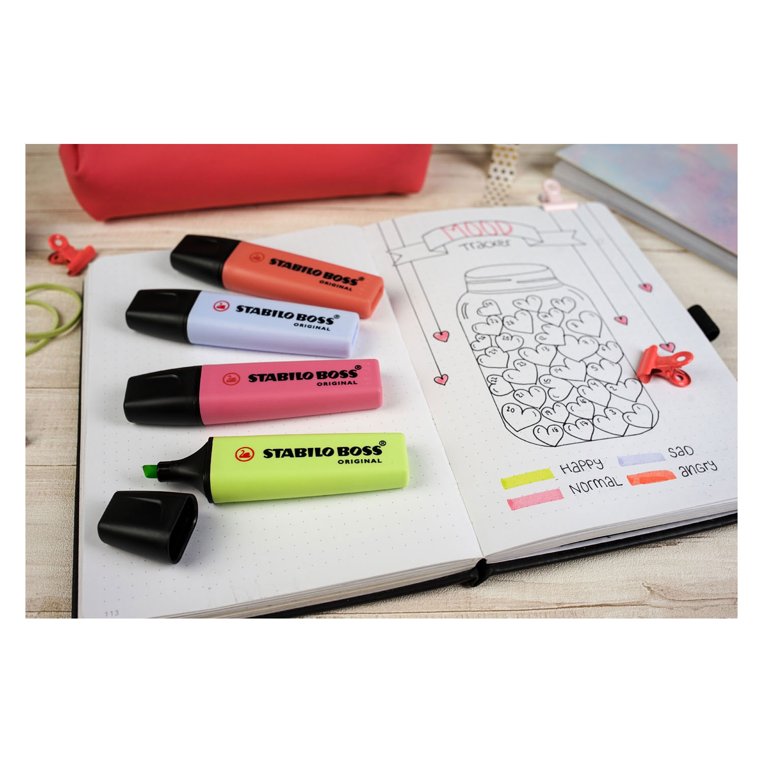 STABILO BOSS ORIGINAL Pastel - Markeerstift - Set 4 Stuks