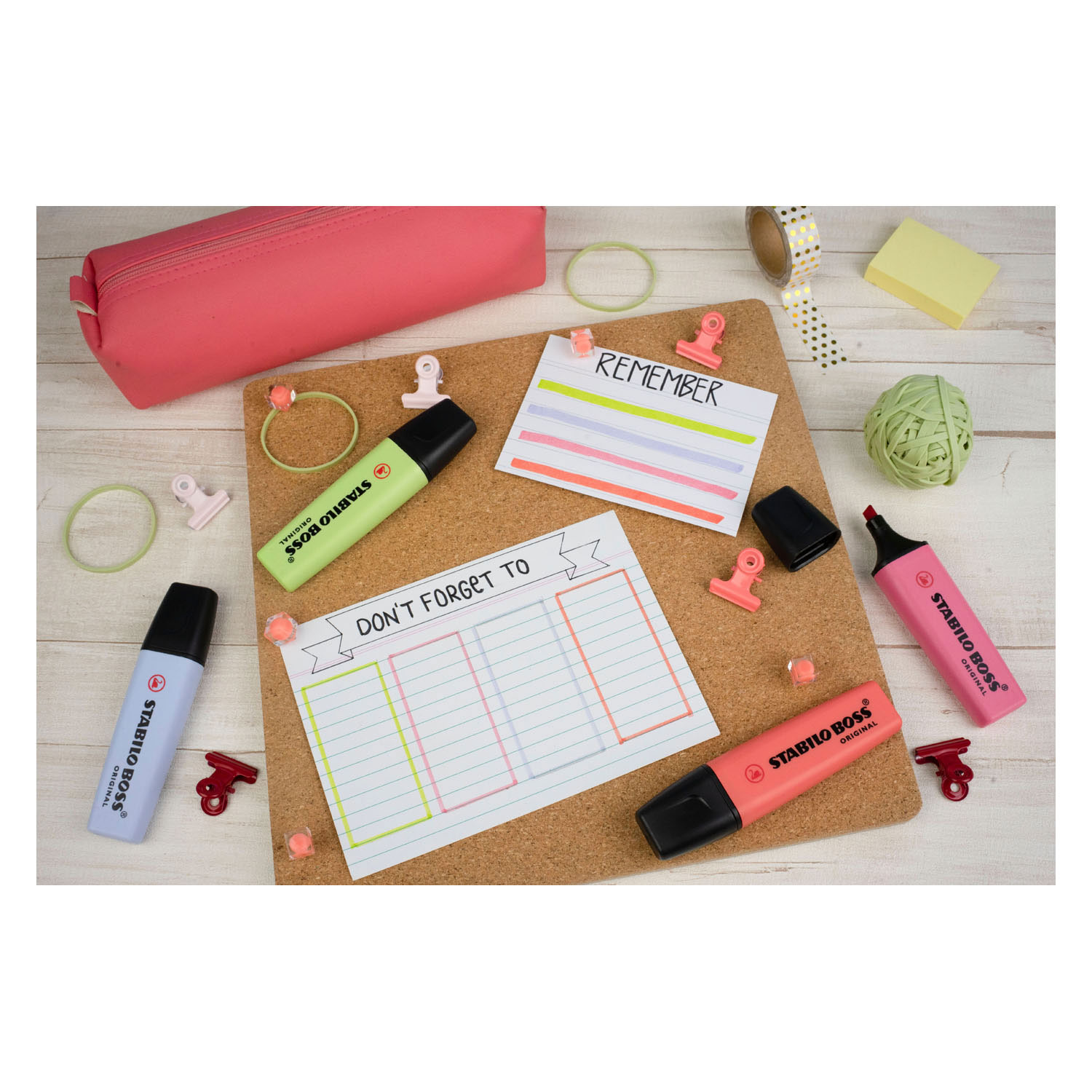 STABILO BOSS ORIGINAL Pastel - Markeerstift - Set 4 Stuks