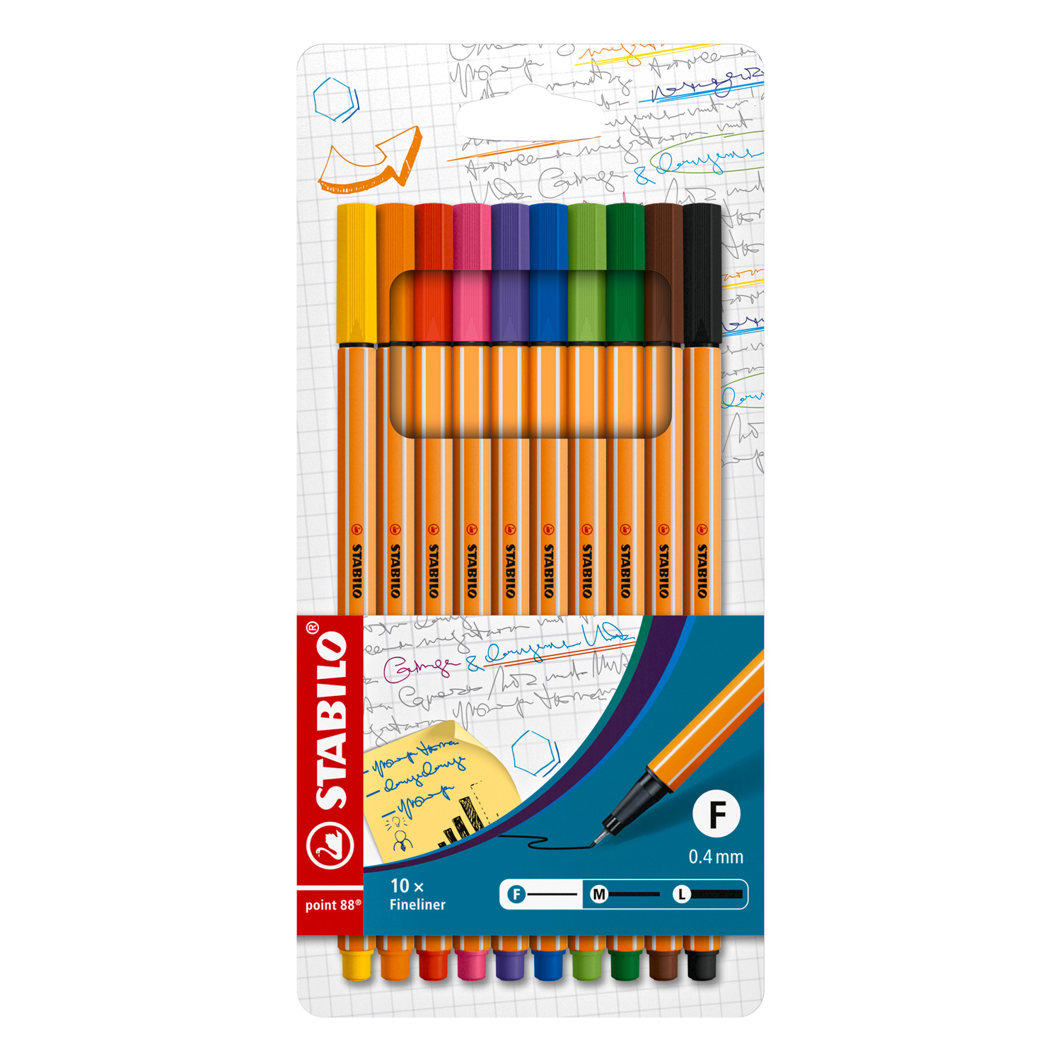 STABILO point 88 - Feutre fin - Lot de 10 pièces