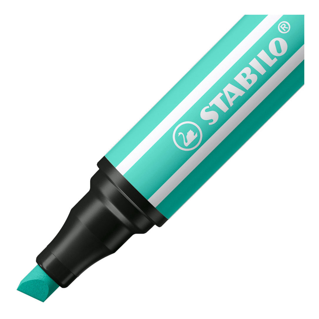 STABILO Pen 68 MAX – Filzstift mit dicker Keilspitze – Eisgrün