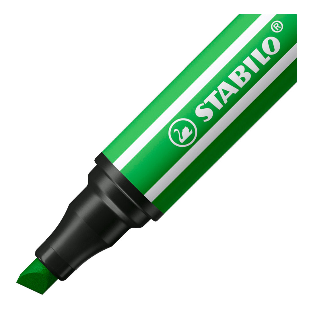 STABILO Pen 68 MAX - Feutre à pointe biseautée épaisse - vert feuille