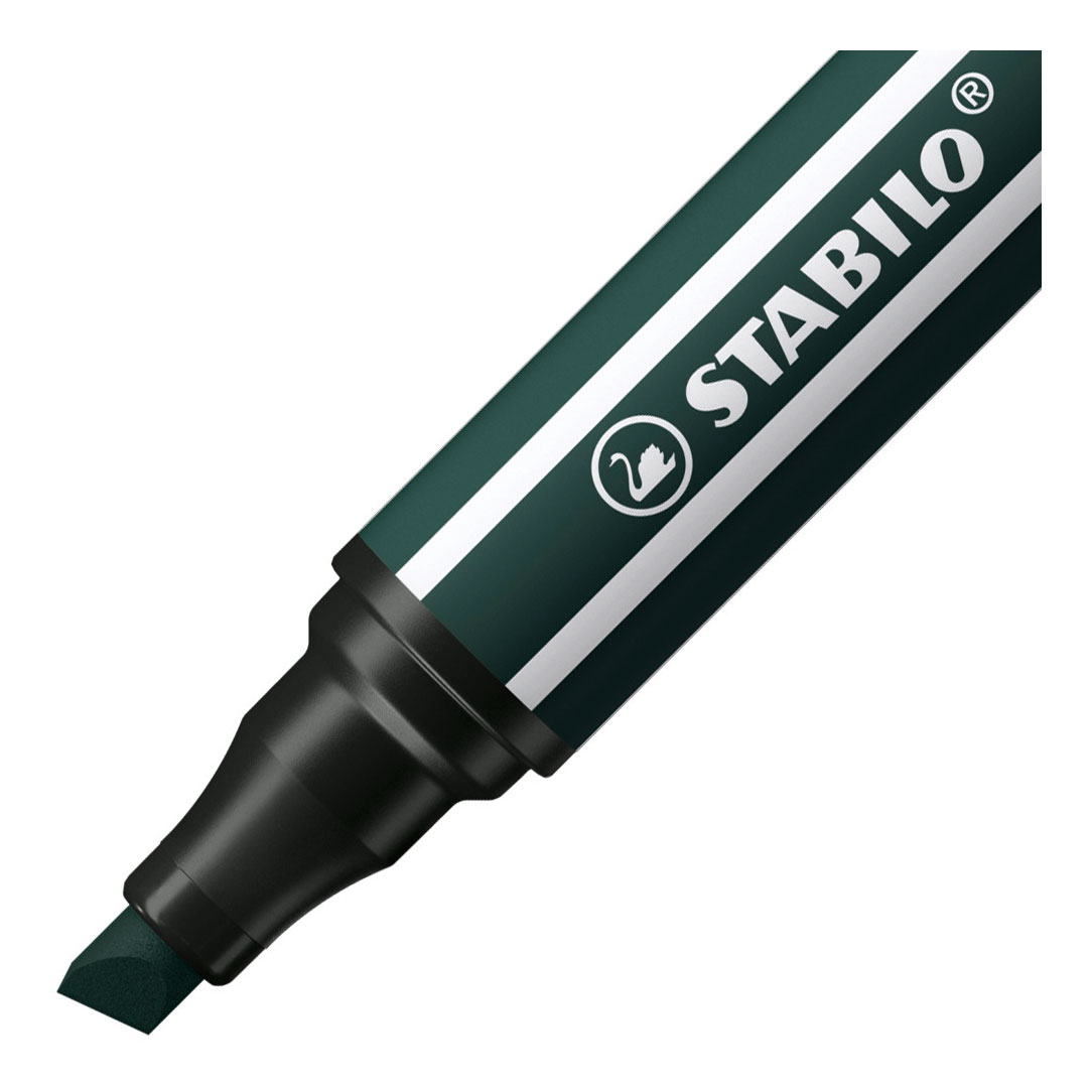 STABILO Pen 68 MAX – Filzstift mit dicker Keilspitze – Erdgrün