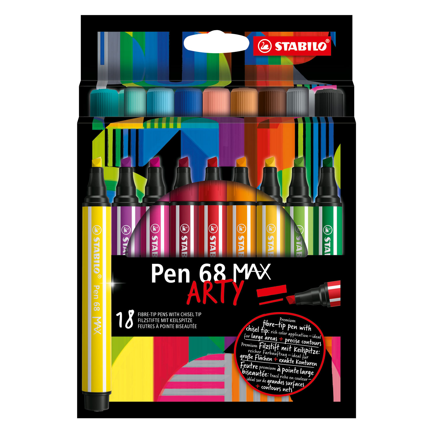 Boîte pastique de 20 feutres Pen 68 Colorparade Stabilo