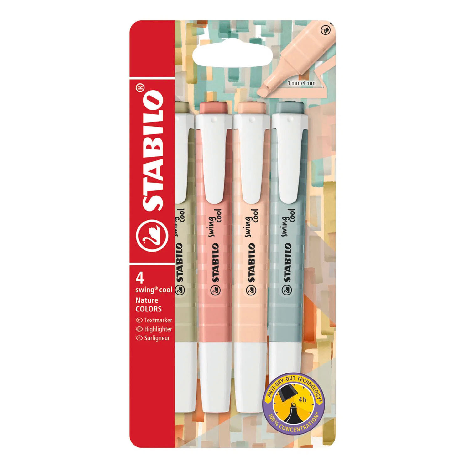 STABILO swing cool NatureCOLORS Markeerstiften - 4dlg.