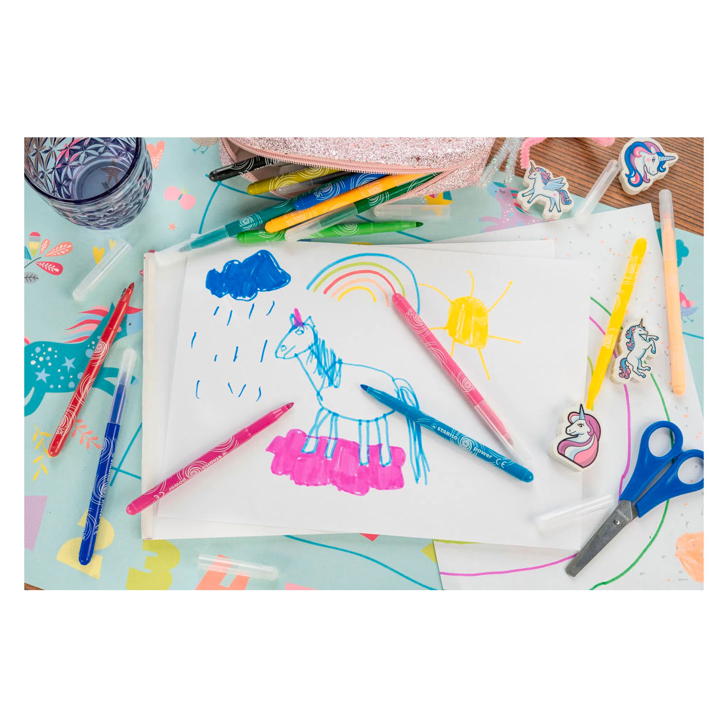Stylos feutres STABILO power - 18 pièces.