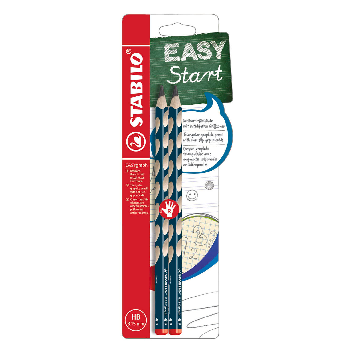 STABILO EASYgraph HB Rechtshandig Grafietpotlood Petrol - 2st.