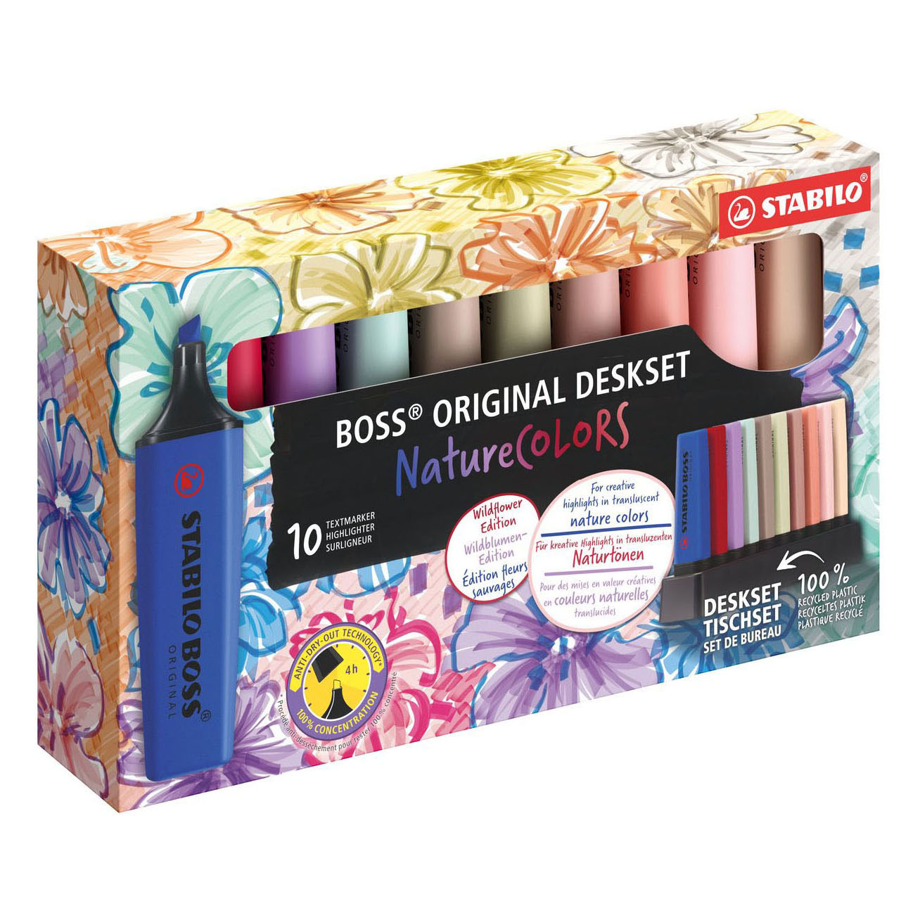 STABILO BOSS NatureCOLORS+Wildflower Markeerstiften Bureau Set - 10dlg.