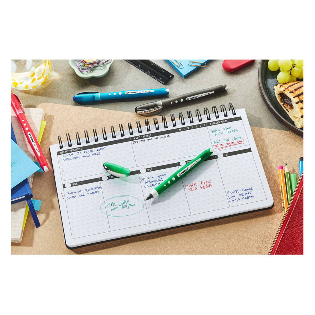 STABILO worker Colorful Rollerpen - 4dlg.