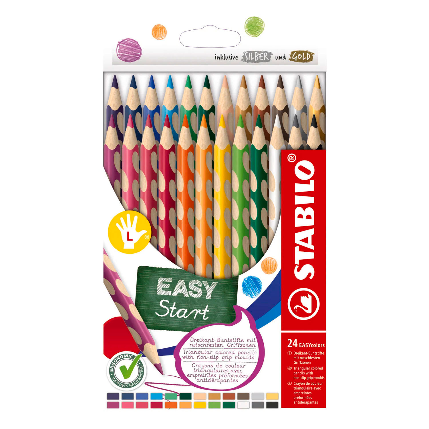 STABILO EASYcolors Linkshandige Kleurpotloden - 24dlg.