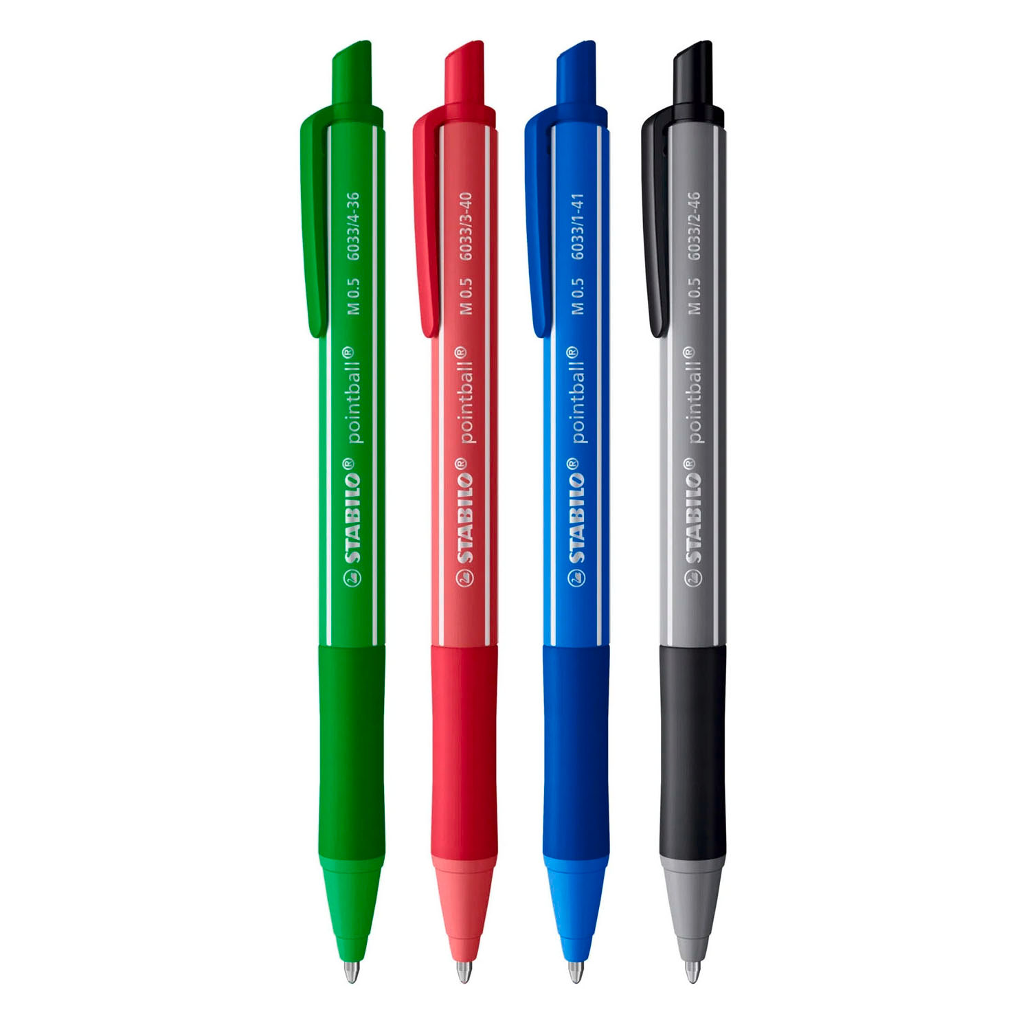 Stylos à bille colorés STABILO pointball - Lot de 4.