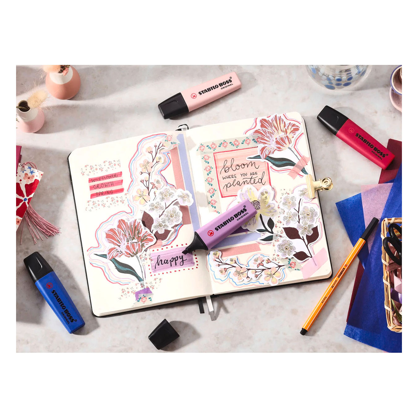 STABILO BOSS Wildflower Markeerstift - Grijs Violet