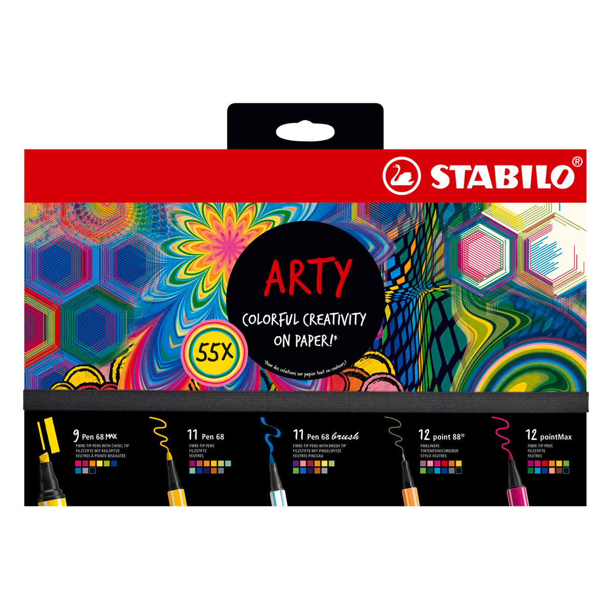 STABILO ARTY Sortiment an Buntstiften - 55 Stück.