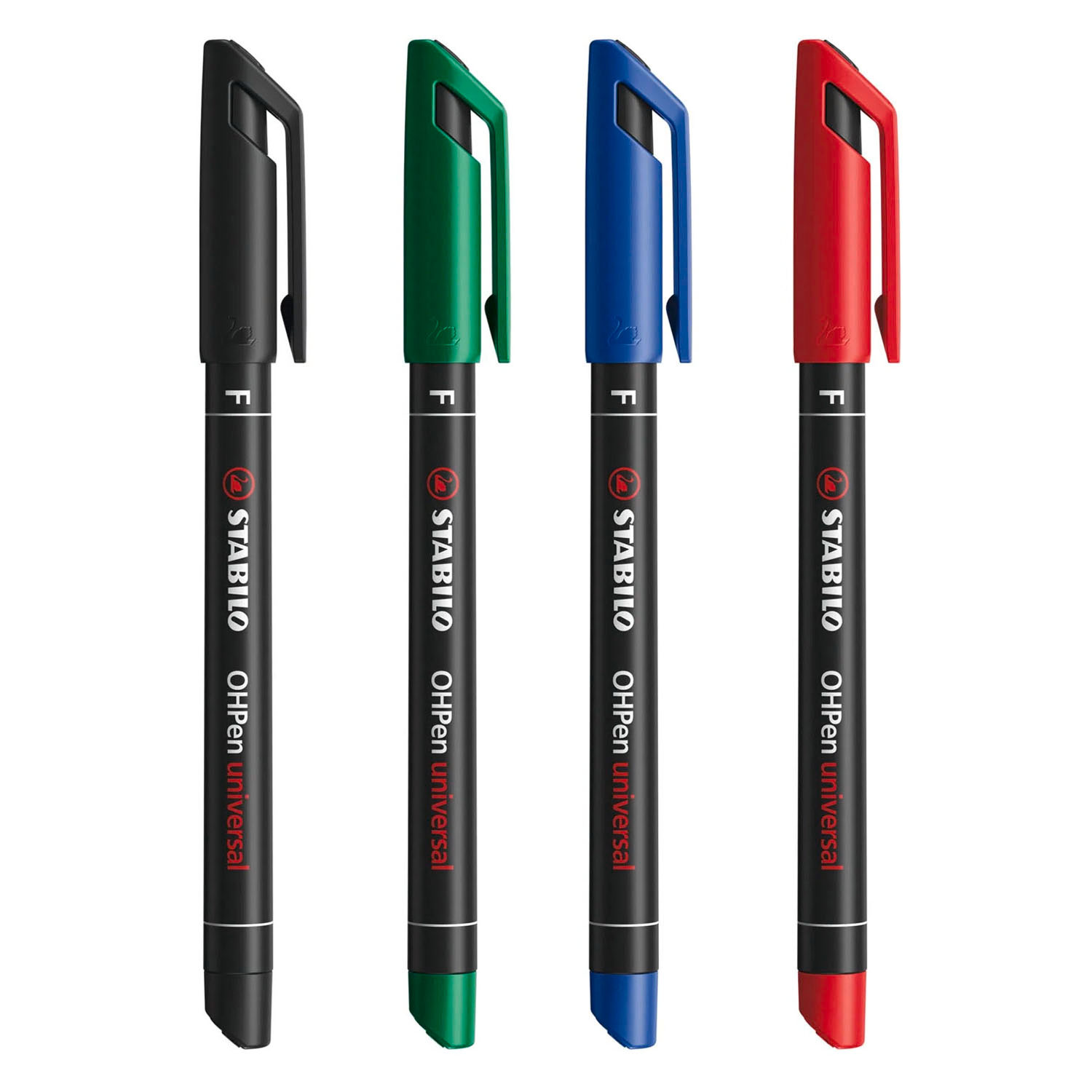 STABILO OHPen Fijn Permanente Marker in Etui - 4dlg.
