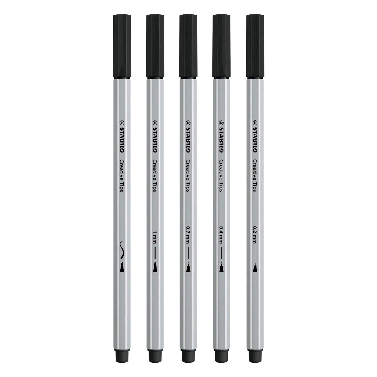 STABILO Creative Tips ARTY Pennen Zwart - 5dlg