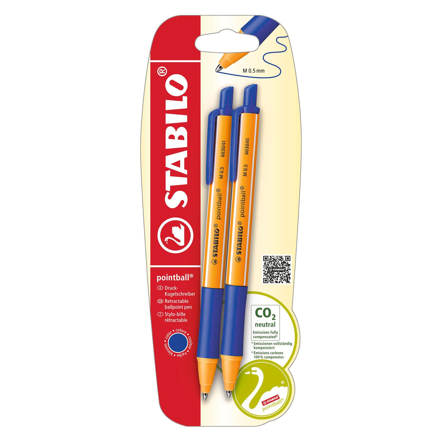 STABILO pointball Balpennen Blauw - 2dlg.