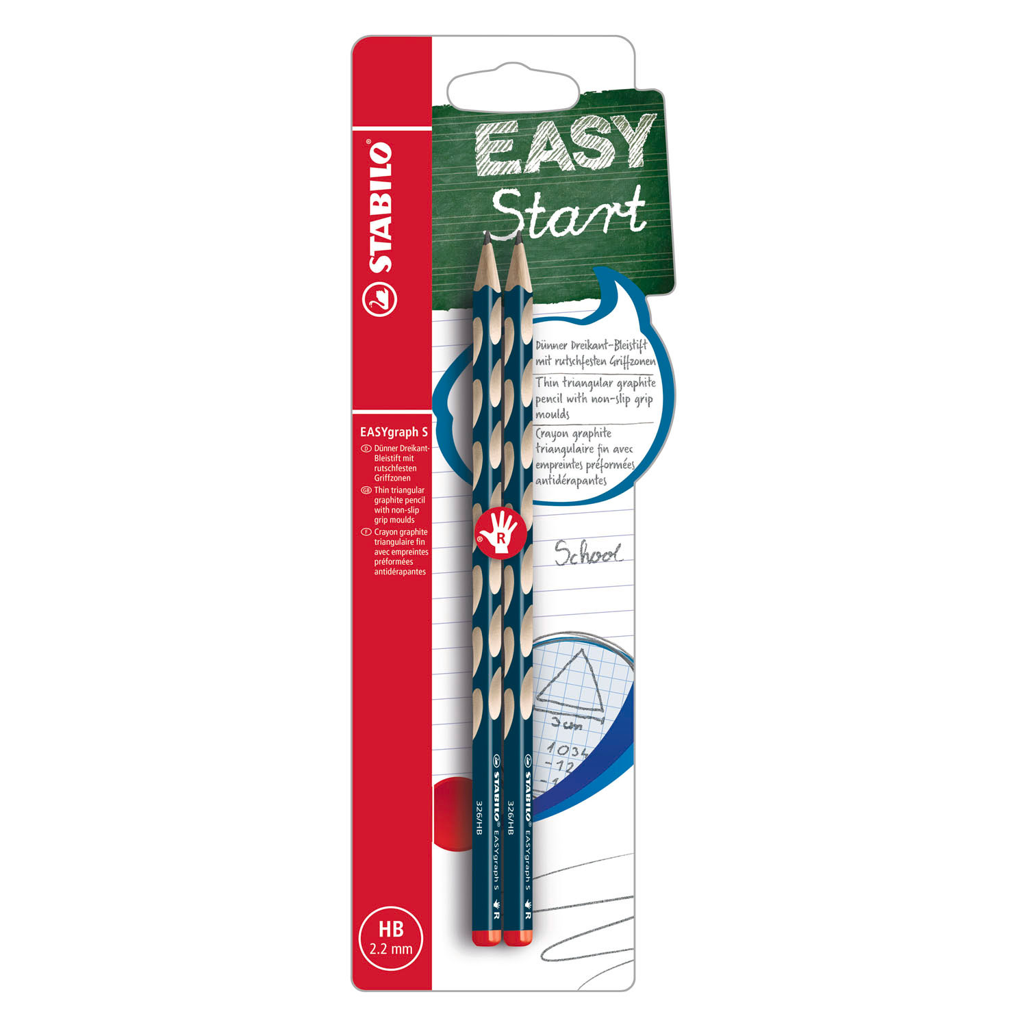 STABILO EASYgraph S HB Rechtshandige Grafietpotloden Petrol - 2st.
