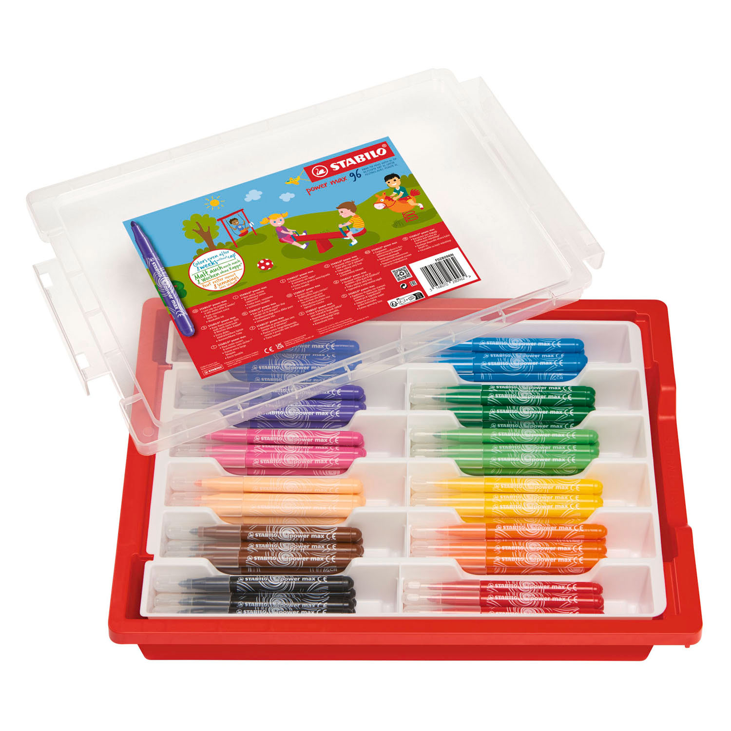 STABILO power max Schulpackung Filzstifte - 96 Stück.