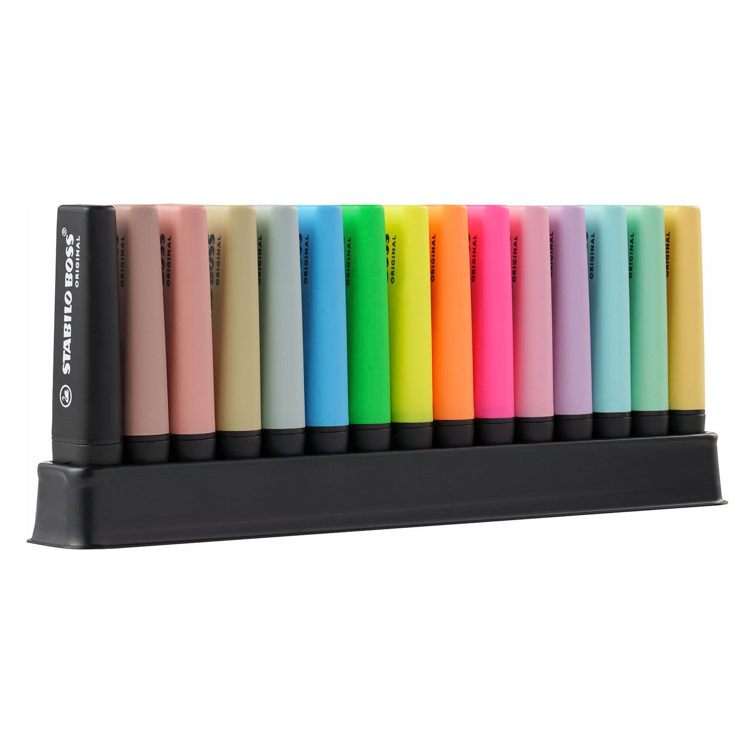 STABILO BOSS Original Pastel & NatureCOLORS Markerstiften Bureau Set - 15dlg.