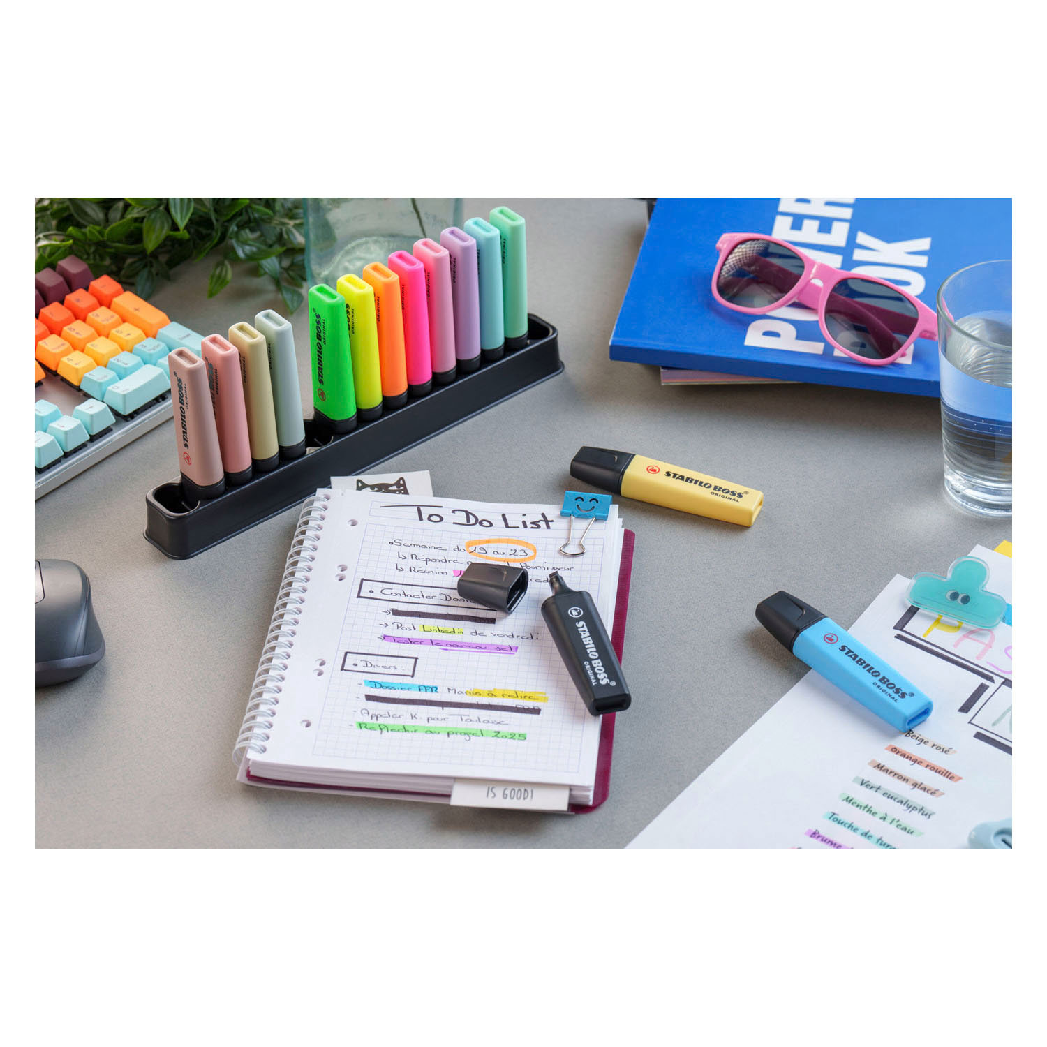 STABILO BOSS Original Pastel & NatureCOLORS Markerstiften Bureau Set - 15dlg.