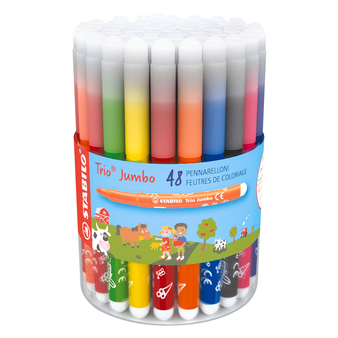 STABILO Trio Jumbo Schulpackung Filzstifte - 48 Stück.