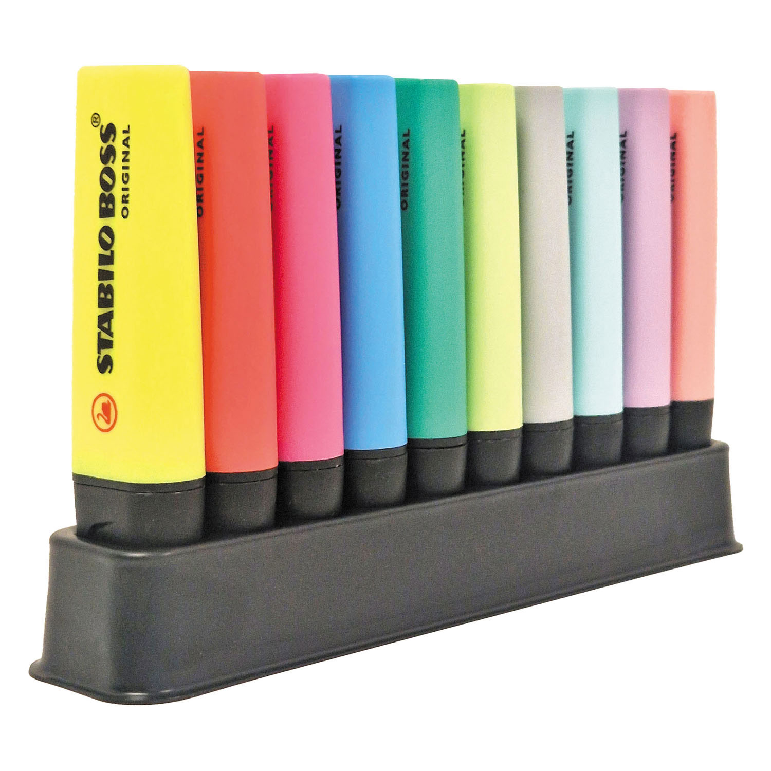 STABILO BOSS Original & Pastel Textmarker Schreibtischset - 10-teilig.